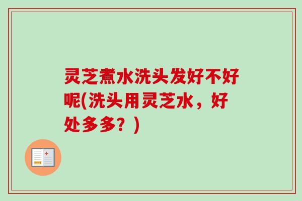 灵芝煮水洗头发好不好呢(洗头用灵芝水，好处多多？)