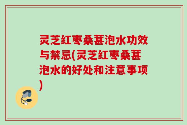 灵芝红枣桑葚泡水功效与禁忌(灵芝红枣桑葚泡水的好处和注意事项)