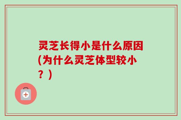 灵芝长得小是什么原因(为什么灵芝体型较小？)