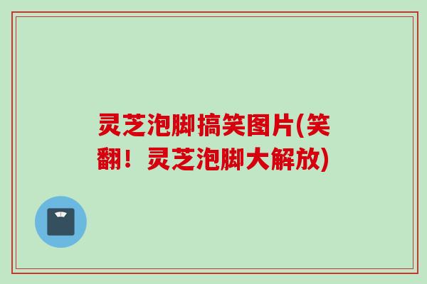 灵芝泡脚搞笑图片(笑翻！灵芝泡脚大解放)