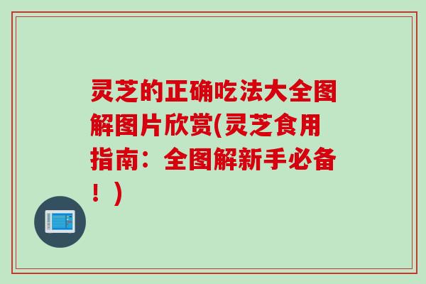 灵芝的正确吃法大全图解图片欣赏(灵芝食用指南：全图解新手必备！)