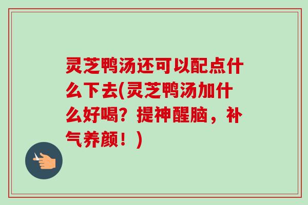灵芝鸭汤还可以配点什么下去(灵芝鸭汤加什么好喝？提神醒脑，补气养颜！)
