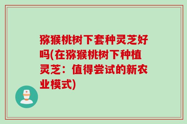 猕猴桃树下套种灵芝好吗(在猕猴桃树下种植灵芝：值得尝试的新农业模式)