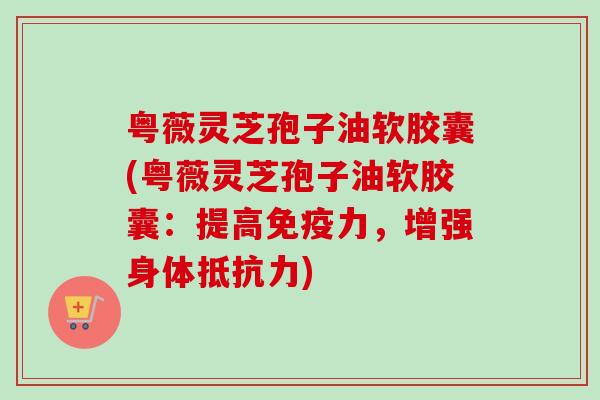 粤薇灵芝孢子油软胶囊(粤薇灵芝孢子油软胶囊：提高免疫力，增强身体抵抗力)