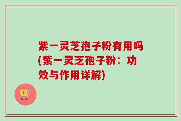 紫一灵芝孢子粉有用吗(紫一灵芝孢子粉：功效与作用详解)