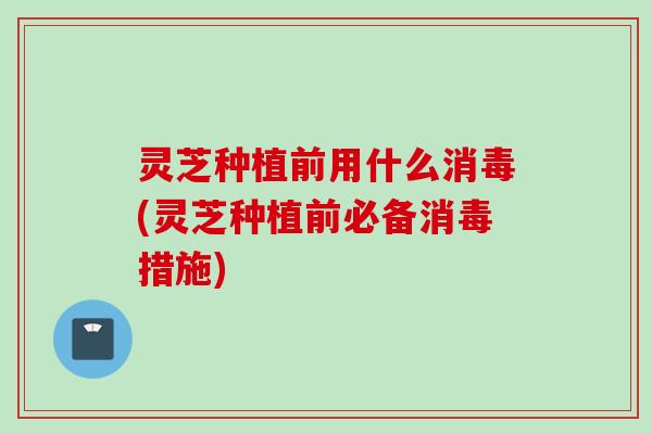 灵芝种植前用什么消毒(灵芝种植前必备消毒措施)
