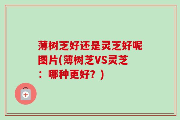 薄树芝好还是灵芝好呢图片(薄树芝VS灵芝：哪种更好？)