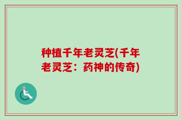 种植千年老灵芝(千年老灵芝：药神的传奇)