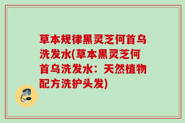 草本规律黑灵芝何首乌洗发水(草本黑灵芝何首乌洗发水：天然植物配方洗护头发)
