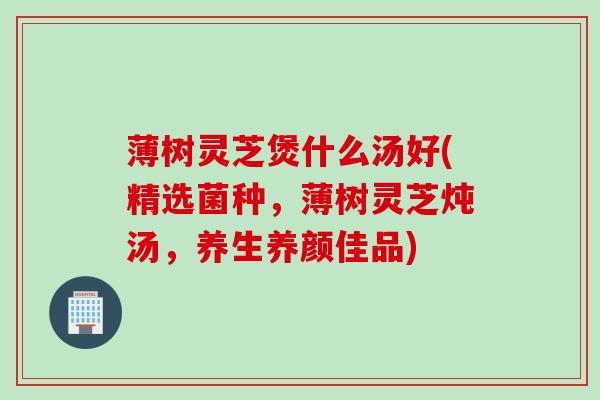 薄树灵芝煲什么汤好(精选菌种，薄树灵芝炖汤，养生养颜佳品)