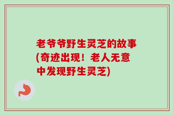 老爷爷野生灵芝的故事(奇迹出现!老人无意中发现野生灵芝) 老爷爷野生灵芝的故事(奇迹出现!老人无意中发现野生灵芝)
