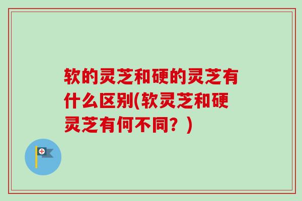 软的灵芝和硬的灵芝有什么区别(软灵芝和硬灵芝有何不同？)