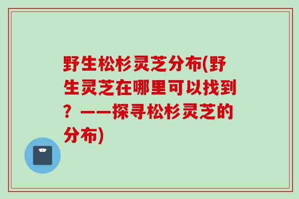 野生松杉灵芝分布(野生灵芝在哪里可以找到?——探寻松杉灵芝的分布) 野生松杉灵芝分布(野生灵芝在哪里可以找到?——探寻松杉灵芝的分布)