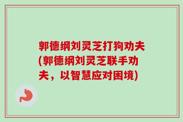 郭德纲刘灵芝打狗劝夫(郭德纲刘灵芝联手劝夫，以智慧应对困境)