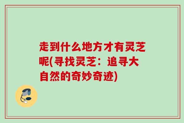 走到什么地方才有灵芝呢(寻找灵芝：追寻大自然的奇妙奇迹)