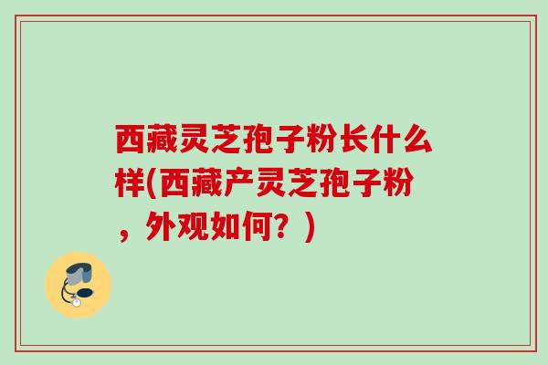西藏灵芝孢子粉长什么样(西藏产灵芝孢子粉,外观如何?) 西藏灵芝孢子粉长什么样(西藏产灵芝孢子粉,外观如何?)