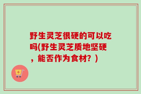 野生灵芝很硬的可以吃吗(野生灵芝质地坚硬，能否作为食材？)