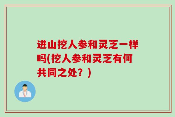 进山挖人参和灵芝一样吗(挖人参和灵芝有何共同之处？)