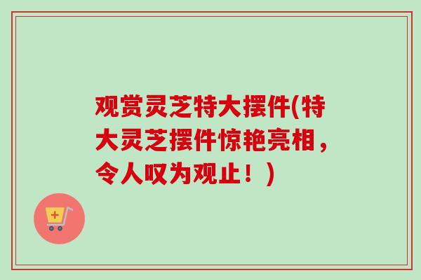 观赏灵芝特大摆件(特大灵芝摆件惊艳亮相，令人叹为观止！)