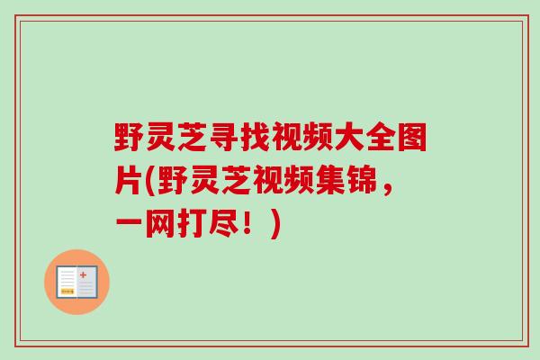 野灵芝寻找视频大全图片(野灵芝视频集锦，一网打尽！)