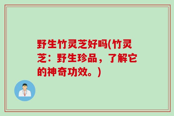 野生竹灵芝好吗(竹灵芝：野生珍品，了解它的神奇功效。)