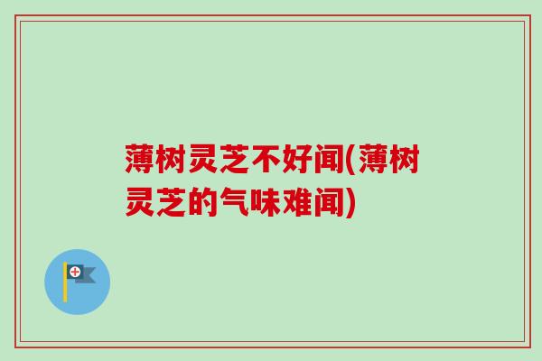 薄树灵芝不好闻(薄树灵芝的气味难闻)