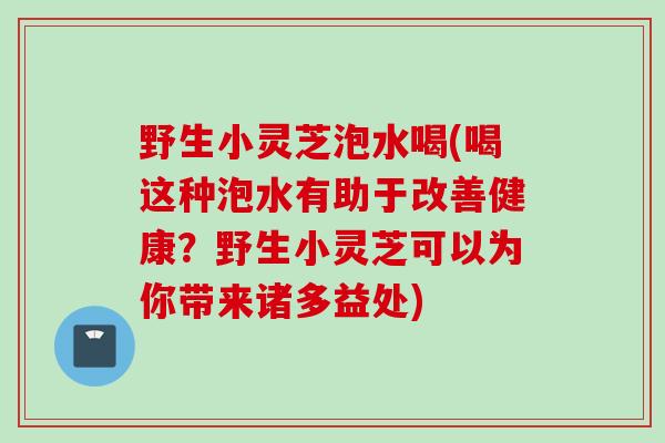野生小灵芝泡水喝(喝这种泡水有助于改善健康?野生小灵芝可以为你带来诸多益处) 野生小灵芝泡水喝(喝这种泡水有助于改善健康?野生小灵芝可以为你带来诸多益处)