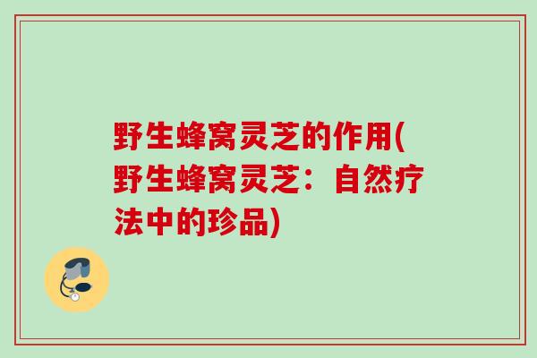 野生蜂窝灵芝的作用(野生蜂窝灵芝：自然疗法中的珍品)