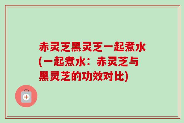 赤灵芝黑灵芝一起煮水(一起煮水：赤灵芝与黑灵芝的功效对比)