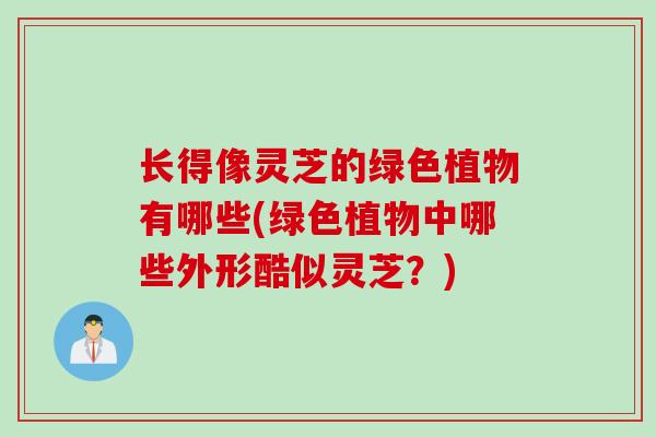 长得像灵芝的绿色植物有哪些(绿色植物中哪些外形酷似灵芝？)