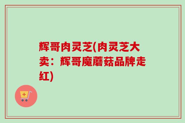 辉哥肉灵芝(肉灵芝大卖：辉哥魔蘑菇品牌走红)