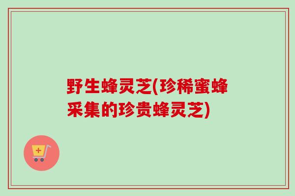 野生蜂灵芝(珍稀蜜蜂采集的珍贵蜂灵芝)