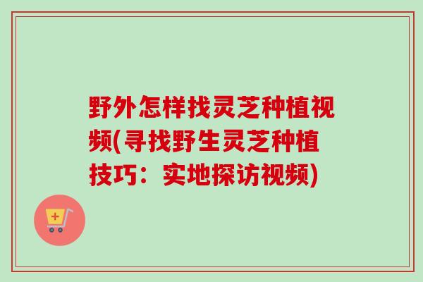野外怎样找灵芝种植视频(寻找野生灵芝种植技巧：实地探访视频)