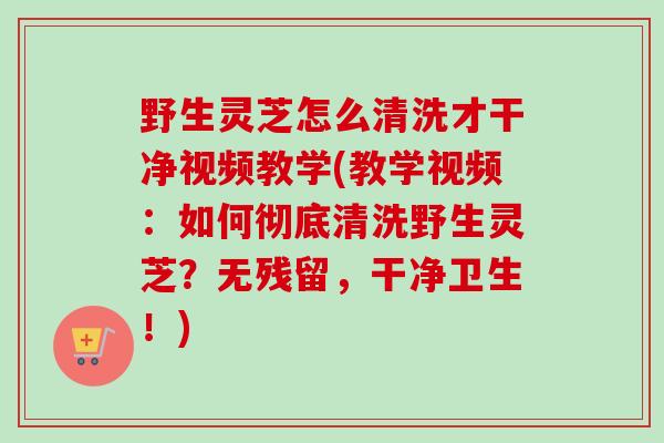 野生灵芝怎么清洗才干净视频教学(教学视频：如何彻底清洗野生灵芝？无残留，干净卫生！)