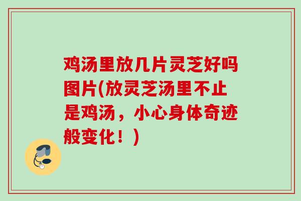鸡汤里放几片灵芝好吗图片(放灵芝汤里不止是鸡汤，小心身体奇迹般变化！)