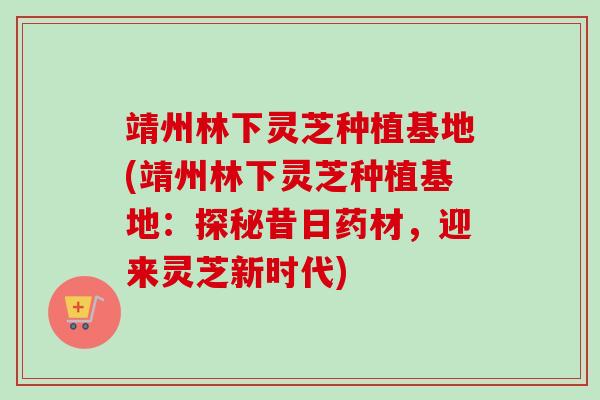 靖州林下灵芝种植基地(靖州林下灵芝种植基地：探秘昔日药材，迎来灵芝新时代)