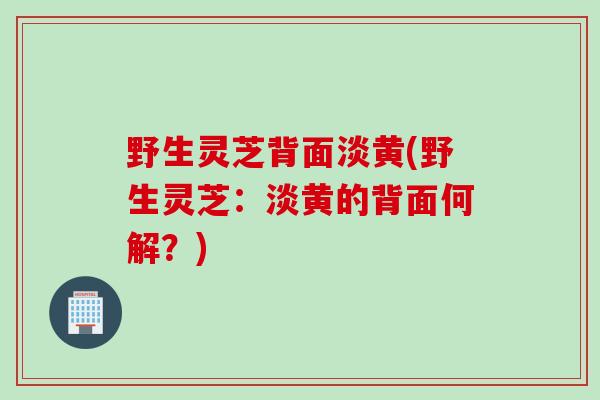 野生灵芝背面淡黄(野生灵芝：淡黄的背面何解？)