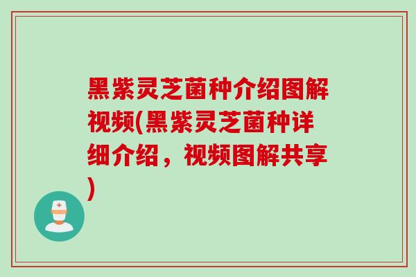 黑紫灵芝菌种介绍图解视频(黑紫灵芝菌种详细介绍，视频图解共享)