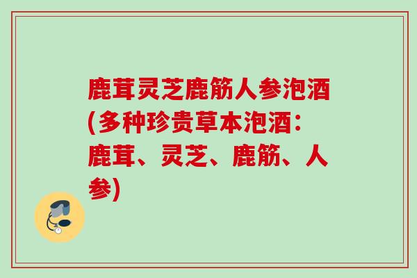 鹿茸灵芝鹿筋人参泡酒(多种珍贵草本泡酒:鹿茸、灵芝、鹿筋、人参) 鹿茸灵芝鹿筋人参泡酒(多种珍贵草本泡酒:鹿茸、灵芝、鹿筋、人参)