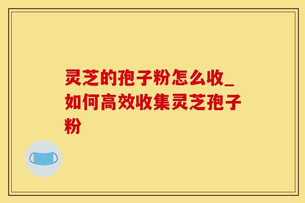 灵芝的孢子粉怎么收_如何高效收集灵芝孢子粉