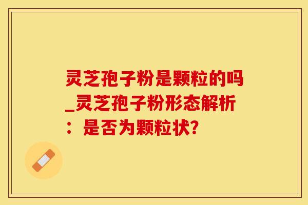 灵芝孢子粉是颗粒的吗_灵芝孢子粉形态解析：是否为颗粒状？
