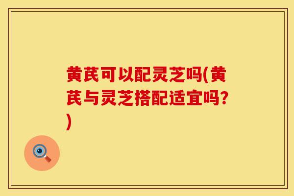 黄芪可以配灵芝吗(黄芪与灵芝搭配适宜吗？)