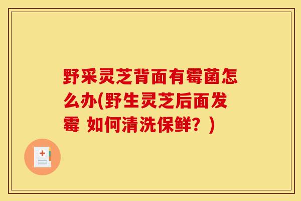 野采灵芝背面有霉菌怎么办(野生灵芝后面发霉 如何清洗保鲜？)