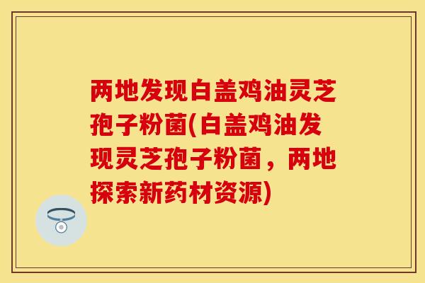 两地发现白盖鸡油灵芝孢子粉菌(白盖鸡油发现灵芝孢子粉菌,两地探索新药材资源) 两地发现白盖鸡油灵芝孢子粉菌(白盖鸡油发现灵芝孢子粉菌,两地探索新药材资源)