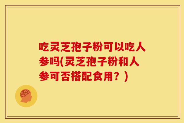 吃灵芝孢子粉可以吃人参吗(灵芝孢子粉和人参可否搭配食用？)