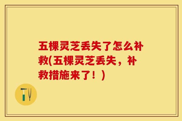 五棵灵芝丢失了怎么补救(五棵灵芝丢失，补救措施来了！)