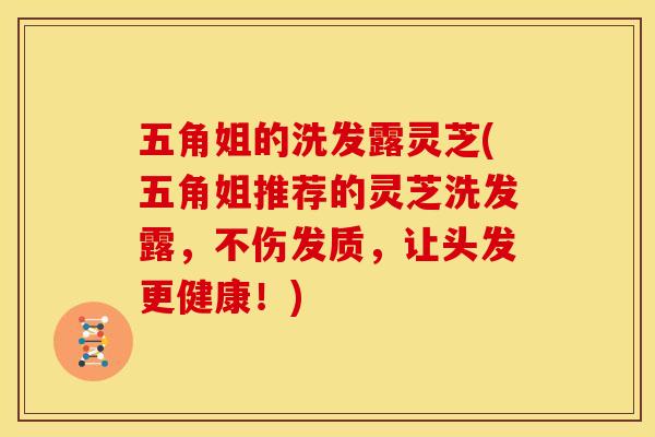 五角姐的洗发露灵芝(五角姐推荐的灵芝洗发露，不伤发质，让头发更健康！)