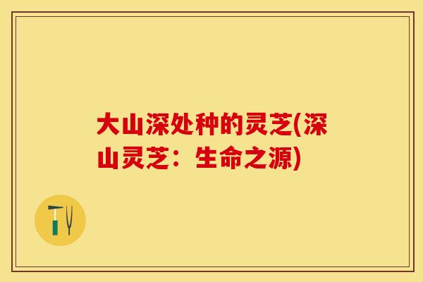大山深处种的灵芝(深山灵芝：生命之源)