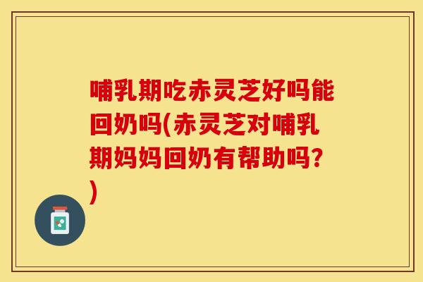 哺乳期吃赤灵芝好吗能回奶吗(赤灵芝对哺乳期妈妈回奶有帮助吗？)