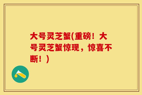 大号灵芝蟹(重磅！大号灵芝蟹惊现，惊喜不断！)